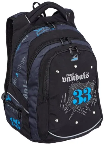 Schneiders Vienna 42486/70 Zipprucksack Royal Vandals, blau - Schulranzen mit stylischem Design und viel Stauraum, ideal für Schule und Freizeit.