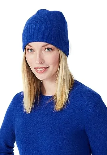 Style & Republic Beanie Sport Beanie Damen aus 100% Kaschmir - Luxuriöse Strickmütze mit breitem Rippstrick-Umschlag. Weich und bequem, ideal für stilvolle Looks. In trendigen Farben der Saison erhältlich.