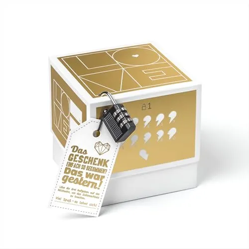 SURPRISA Rätselbox Geschenkverpackung mit Goldfolie von SURPRISA