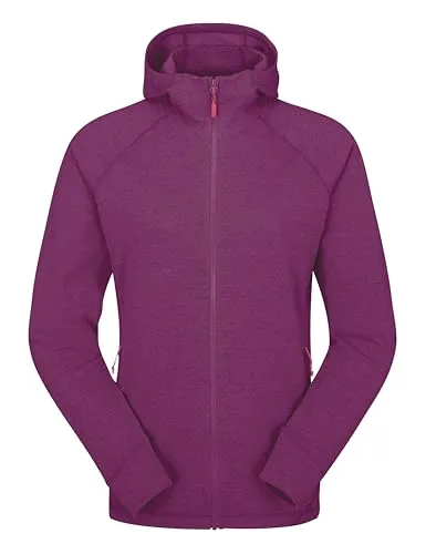 Rab Nexus Hoody Wmns mulberry (MUL) 16 - Outdoor Freizeitjacke für Damen, ideal für Bergaktivitäten mit innovativem Thermic G-Stretchgewebe für optimale Temperaturregulierung und Bewegungsfreiheit.