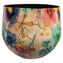 Ter Steege Blumentopf aus Metall, bunt, D 33 cm, H 28 cm von Ter Steege