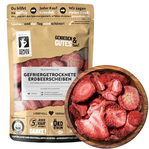 Bremer Gewürzhandel gefriergetrocknete Erdbeeren, ohne Zuckerzusatz, Erdbeerchips, Porridge Topping, 30g