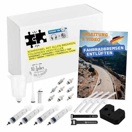 Universal Entlüftungskit kompatibel für alle Bremsen Hersteller wie Shimano MAGURA TEKTRO TRP AVID SRAM Hayes UVM Scheibenbremsen Entlüftungsset Service Kit
