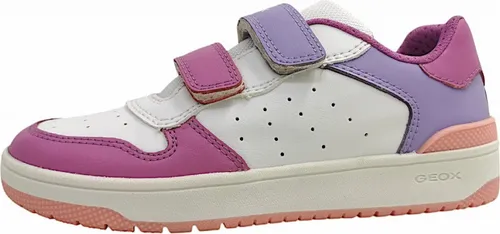 Geox J WASHIBA Girl B Sneaker - Weiß/Cyclamen, 35 EU - Sneaker für Mädchen mit herausnehmbarer Innensohle und praktischem Doppelklettverschluss für schnelles Anziehen.