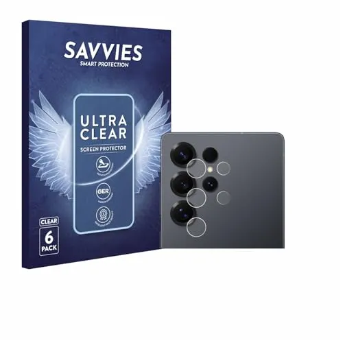 Savvies 6 Stück Schutzfolie für Samsung Galaxy S25 Ultra (NUR Kameraschutz) Displayschutz-Folie Ultra-Transparent