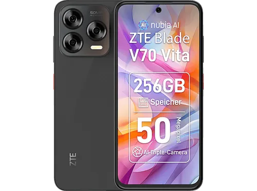 ZTE Smartphone Blade V70 Vita - 256 GB - Handy mit 256 GB Speicher, ideal für Multimedia und Apps. Stilvolles Design in stone gray, perfekt für den modernen Lifestyle.