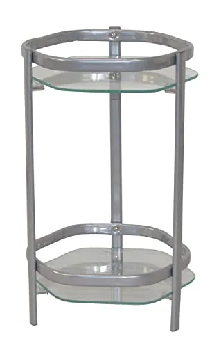 möbel direkt online Blumenständer Pflanzständer - Pflanzenkästen & Spaliere: Stilvoller Blumenständer aus pulverbeschichtetem Stahlrohr mit 2 Glasabstellflächen, ideal für Übertöpfe bis 24 cm Durchmesser. In drei Höhen erhältlich für individuelle Raumgestaltung.