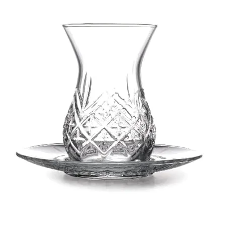 Pasabahçe Timeless Teeservice für 6 Personen – 12-teilig - Elegantes 12-teiliges Teeservice mit 132 ml Volumen. Ideal für gesellige Teestunden, inklusive Untertassen für zusätzlichen Komfort.