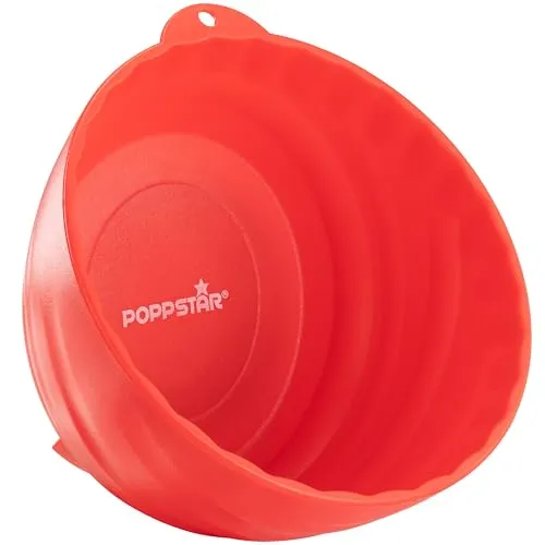 Poppstar Magnetschale für Werkstatt (rund Ø 14,5 cm, hoher Rand, Kunststoff, rot)
