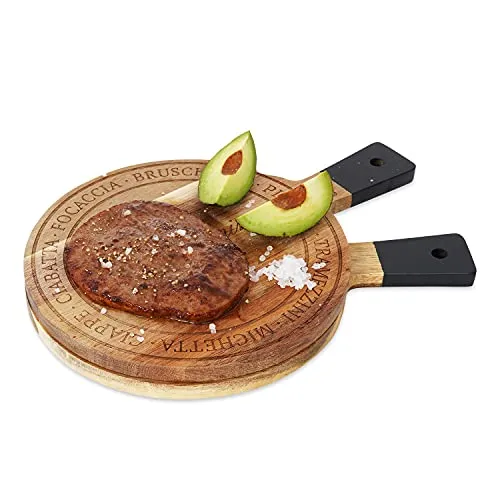 Hochwertiges 2er-Set Schneidbretter aus Akazienholz - Schneidebretter aus massivem Akazienholz, ideal als Frühstücks- und Abendbrot-Unterlage mit stilvollen Gravuren 'Good Morning' und 'Good Evening'. Perfekt für jeden Haushalt!