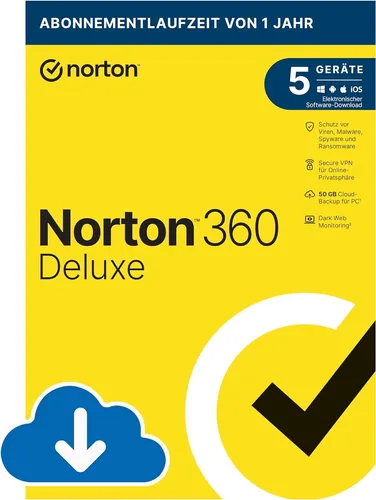 Norton 360 Deluxe | 5-Geräte | 1 Jahr