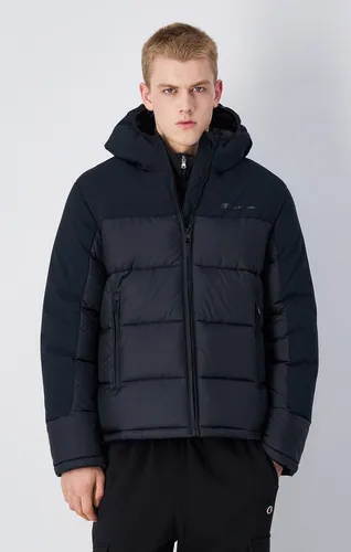 Champion Winterjacke Schwarz Größe S Herren - Funktionsjacke für Herren in Größe S von Champion, ideal für kalte Tage mit Kapuze, Reißverschluss und seitlichen Taschen. Praktisches Colour-Blocking Design.