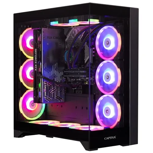 Captiva Gaming PC R99-736 mit AMD Ryzen 9 9950X - Highend Gaming PC mit 64 GB DDR5 und Radeon™ RX 9070 XT. Ideal für Gaming und Grafikdesign. Mit RGB-Beleuchtung und effizientem Kühlsystem.