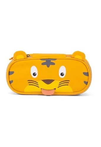 Affenzahn Stiftemäppchen für den Kindergarten, Federmäppchen für Kinder mit Tiermotiv und Ziehzunge Tiger - Gelb