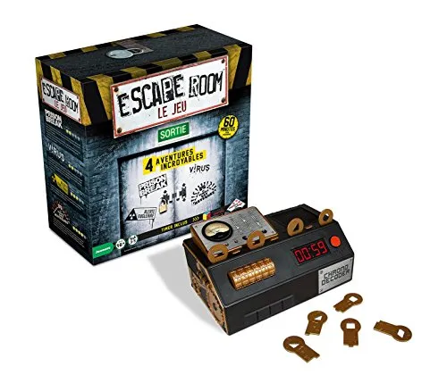 Escape Room – Das Spiel – Set mit 4 verschiedenen Abenteuern auf Französisch – Riviera Games – 3 bis 5 Spieler, ab 16 Jahren, Schwarz