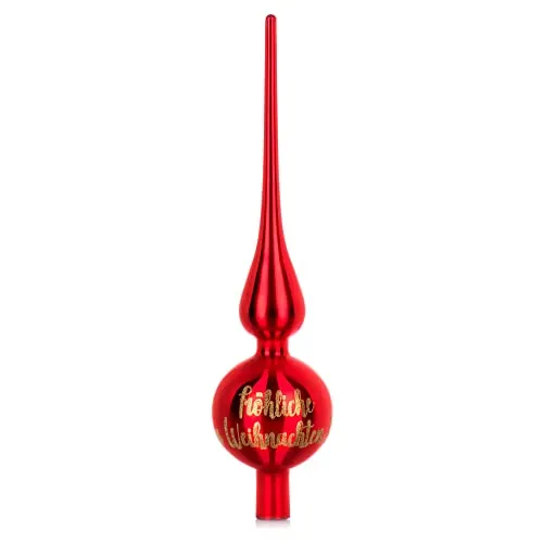 com-four® Weihnachtsbaumspitze mit Schriftzug in rot von COM-FOUR