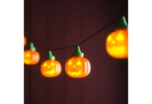 Lights4fun LED-Lichterkette 6er Lichterkette Kürbisse Batteriebetrieb