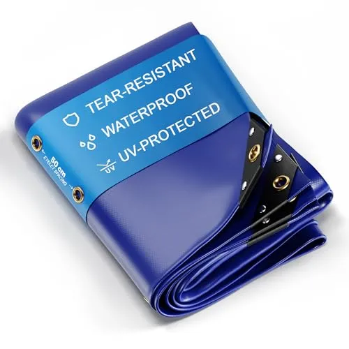 UMBRELLA® Premium Abdeckplane Wasserdicht [500x300cm] – UV Beständig - Planen aus hochwertigem PVC (450g/m²), reißfest und wetterfest, ideal für Garten, Bau und Industrie – bietet zuverlässigen Schutz bei Wind und Wetter.