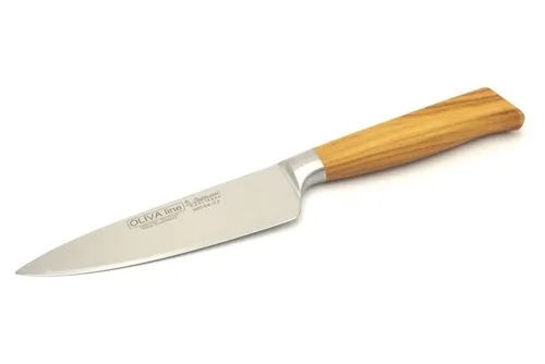 Burgvogel OLIVA Line Kochmesser 15 cm - Geschmiedet - Küchenmesser mit 15 cm geschmiedeter Klinge, ideal für präzises Schneiden von Fleisch, Obst und Gemüse. Hochwertiger Holzgriff für besten Komfort und Kontrolle.