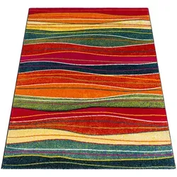 Paco Home Teppich Modern Vintage Bunt 120x170 cm - Robuster Kurzflor-Teppich aus 100% Polypropylen, pflegeleicht und ideal für jeden Raum. Bringt mit einzigartigen Mustern Farbe und Stil in Ihr Zuhause.