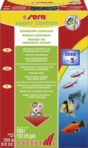Sera Aquariumfiltermedium Super Carbon 250 g Zubehör