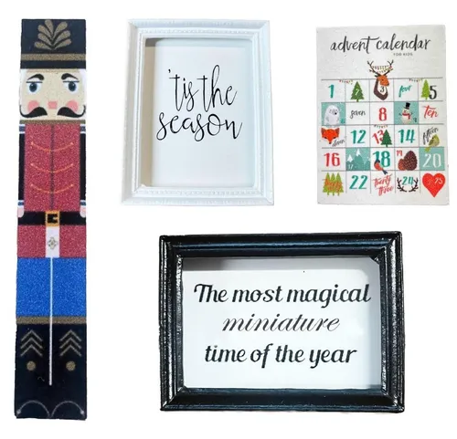 Puppenhaus Weihnachten Zubehörset Bild Nussknacker Zeichen Countdown Set