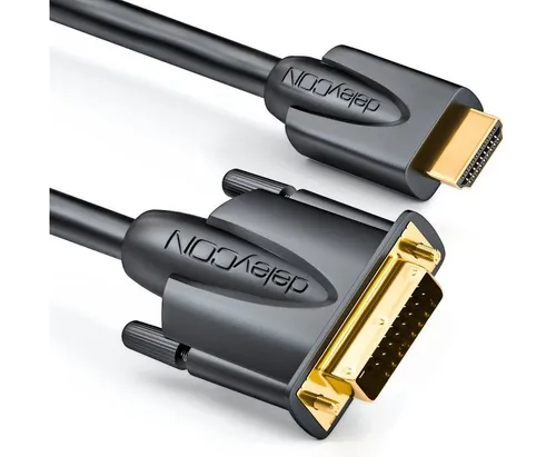 deleyCON deleyCON 3m HDMI zu DVI Kabel 24+1 1080p FULL HD 1920x1080 HDMI-Kabel