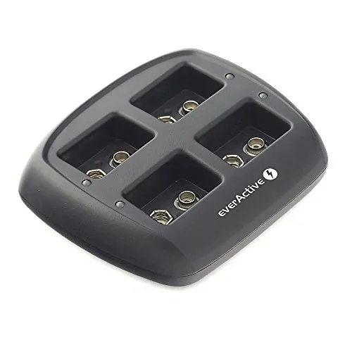 everActive Ladegerät für 4 9V Akkus, schnelle Ladung von everActive