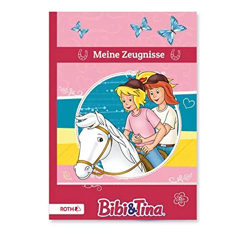 ROTH Zeugnismappe Bibi und Tina - mit 10 A4 Klarsichthüllen, dokumentenecht - Dokumentenmappe