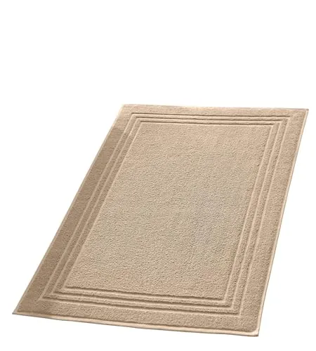 Erwin Müller Badteppich, Badematte, Duschvorleger Heidelberg 100% Baumwolle beige Größe 50x80 cm - sehr weich, schnell trocknend, strapazierstark