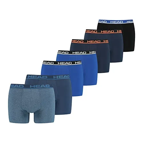 Head Herren Boxershorts 7er-Pack - Bunte Boxershorts im 7er-Pack, aus 95% Baumwolle für hohen Tragekomfort, ideal für den täglichen Gebrauch in Größe S.