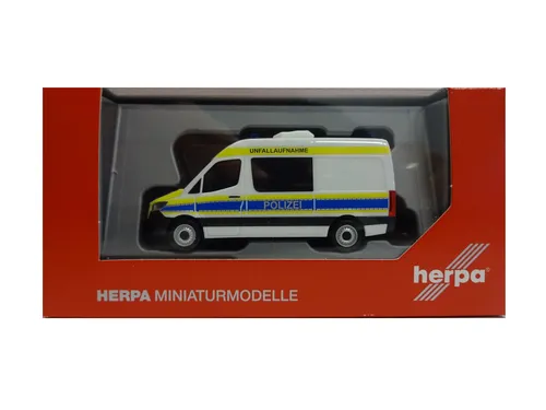Herpa 097758 MB Sprinter Halbbus Hochdach Polizei NRW Unfallaufnahme 1:87 Neu