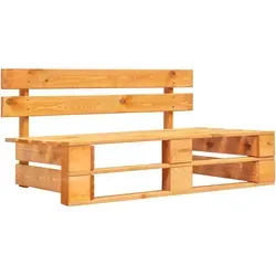 Garten-Palettenbank aus kesseldruckimprägniertem Kiefernholz, honigfarben, 110x55x65 cm - Die Garten-Palettenbank vereint rustikalen Charme und Komfort. Ideal für Terrasse und Garten, bietet sie Platz für entspannte Stunden mit Familie und Freunden. Langlebig und wetterfest, leicht aufzubauen.