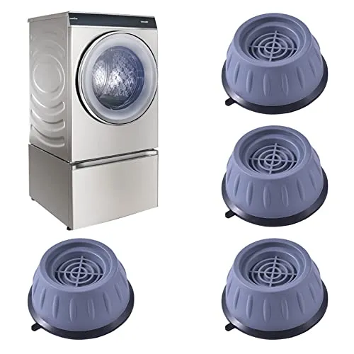 Gvolatee Schwingungsdämpfer Waschmaschine, 4 Stück Universal Vibrationsdämpfer mit Gummiunterlage, Waschmaschine Antivibrationsmatte,Anti Vibration Füße Dämpfer für Waschmaschinen und Trockner