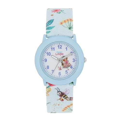 Prinzessin Lillifee Armbanduhr für Mädchen - Wasserdichte Kinderquarzuhr mit Textilarmband, spritzwassergeschützt und kratzfest, ideal als Geschenk in einer hübschen Box.