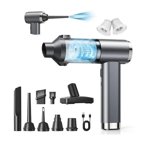 GARAID 4in1 Handstaubsauger Akku, 25000Pa, 2 Gang, Bürstenloser Motor | USB-Aufladung, Tragbar, Waschbarer Filter, Ergonomischer Griff, Handstaubsauger zur Tierhaaren, Auto, Hause, Büro