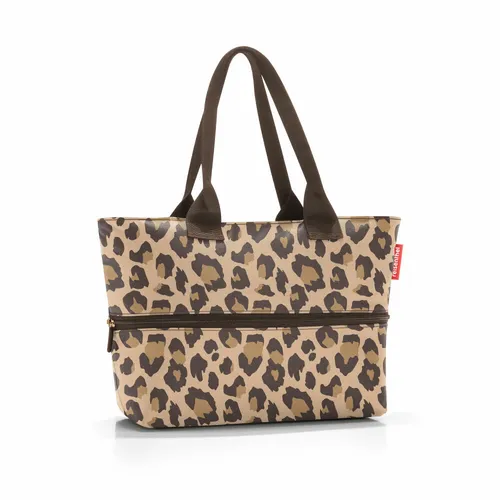reisenthel Einkaufstasche shopper e1 Leo Macchiato - Vergrößerbar und im trendigen Leoparden-Design, ideal für Einkäufe und Reisen