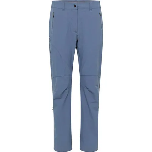 HOT sportswear Damen Wanderhose BAVELLA Normalgröße 44, Smoke Blue - Activewear-Hosen für Damen mit teilelastischem Bund, ideal für Outdoor-Aktivitäten und ausgestattet mit 3 praktischen Reißverschlusstaschen.