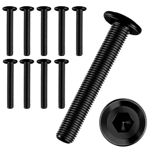 Stück Schrauben M6 × 40,Flachkopfschrauben m6 Innensechskant,Schrauben Schwarz,Edelstahl A2 V2A,Vollgewinde(M6 x 40) 10