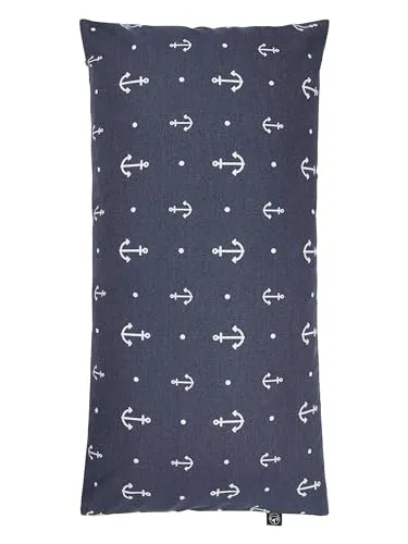 SCHIETWETTER Accessoire Kissenbezug Ankel Allover 40x80cm, Kissenhülle mit Reißverschluss, Bett, Anker und Punkte, maritim