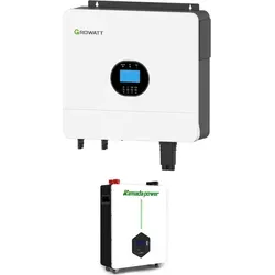 Growatt SPF 6000 ES PLUS Wechselrichter 6kW mit KAMADA 5kWh LiFePo4 Speicher - Solarspeicher: Offgrid 6kW Wechselrichter mit hoher Effizienz und optionalem KAMADA LiFePO4 Batteriespeicher für maximale Energieunabhängigkeit und Sicherheit.
