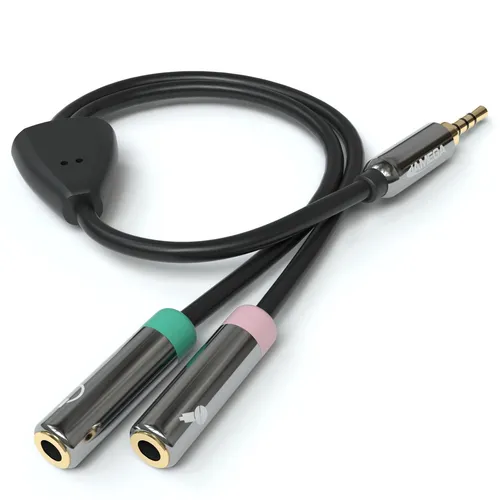 0,2m Audio Splitter Y-Kabel Klinke AUX Adapter Stereo Kopfhörer Mikrofon Headset