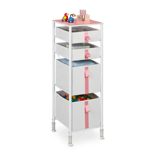 Produktbild Kommode kinder Spielzeugkommode 4 Schubladen Metallgestell Kommode für Kinder