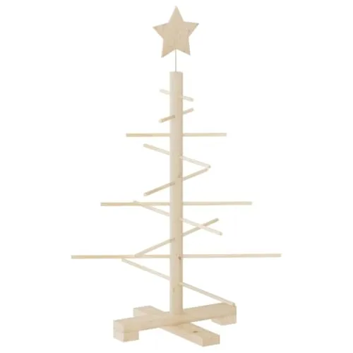 vidaXL Weihnachtsbaum Holz zum Schmücken - 75cm Künstlicher Tannenbaum - Nussknacker: Platzsparender Weihnachtsbaum aus massivem Kiefernholz, ideal für kreative DIY-Dekorationen und vielseitige Einsatzmöglichkeiten das ganze Jahr über.