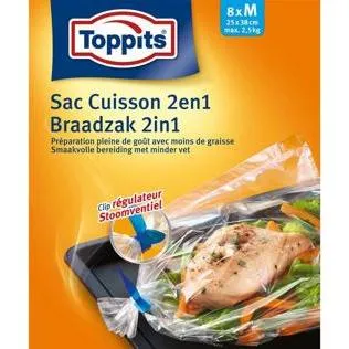 Toppits 2in1 Brat- und Dampfbeutel M 8 Stück