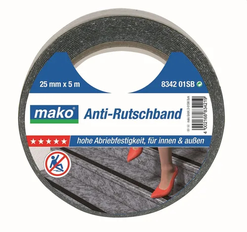 Anti Rutschband PREMIUM selbstklebend Treppenband Stufenband 25mm x 5m schwarz