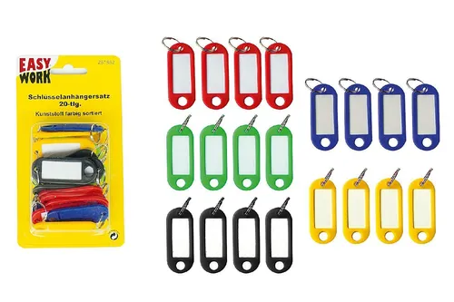 easy work Schlüsselanhängerset Schlüsselanhänger Beschriftungsanhänger 20-tlg.