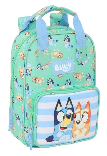 safta Blue Sisters Kinderrucksack, anpassbar mit Griffen, recycelbarer Stoff, ideal für Kinder verschiedener Altersgruppen, bequem und vielseitig, Qualität und Widerstandsfähigkeit, 20 x 8 x 28 cm