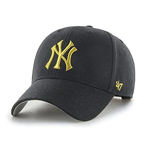 '47 New York Yankees Black MLB Metallic Most Value P. Snapback Cap - One-Size - Sportfan Mützen & Hüte, verstellbare Snapback für optimalen Tragekomfort und stylischen Look.