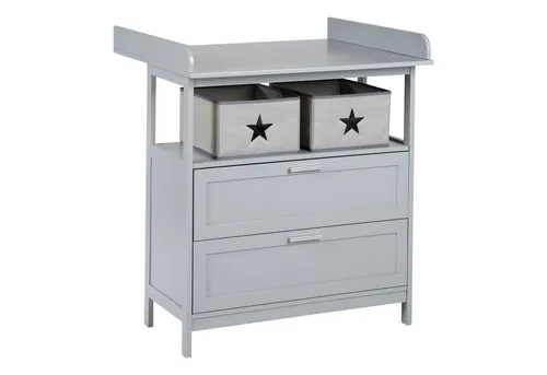 roba Wickelkommode Hamburg - Abnehmbare Wickelauflage und viel Stauraum - Wickeltische & -kommoden mit 92 cm Wickelhöhe, 2 Schubladen und 2 Boxen für optimale Babypflege. Sicher, stabil und später als elegante Kommode nutzbar.